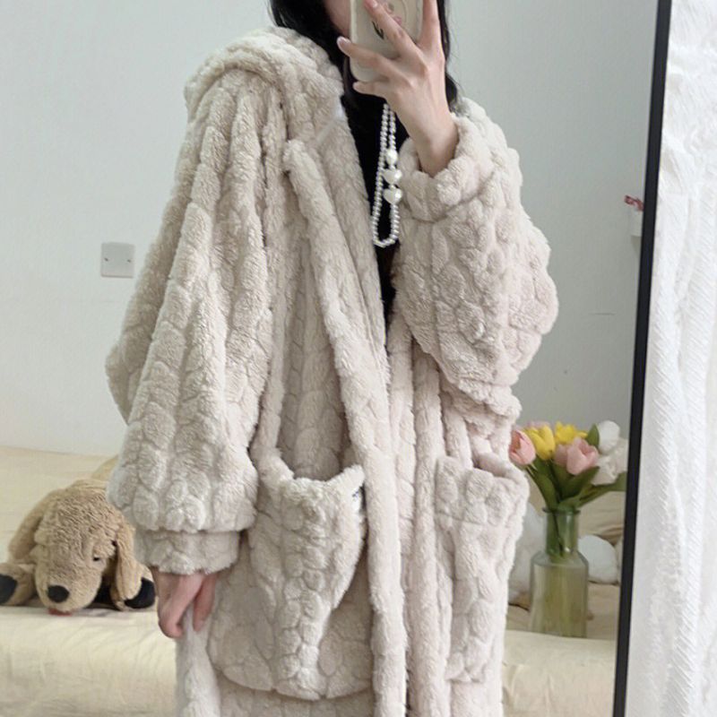 フード付き あったかフリース ローブ 着る毛布 kocol