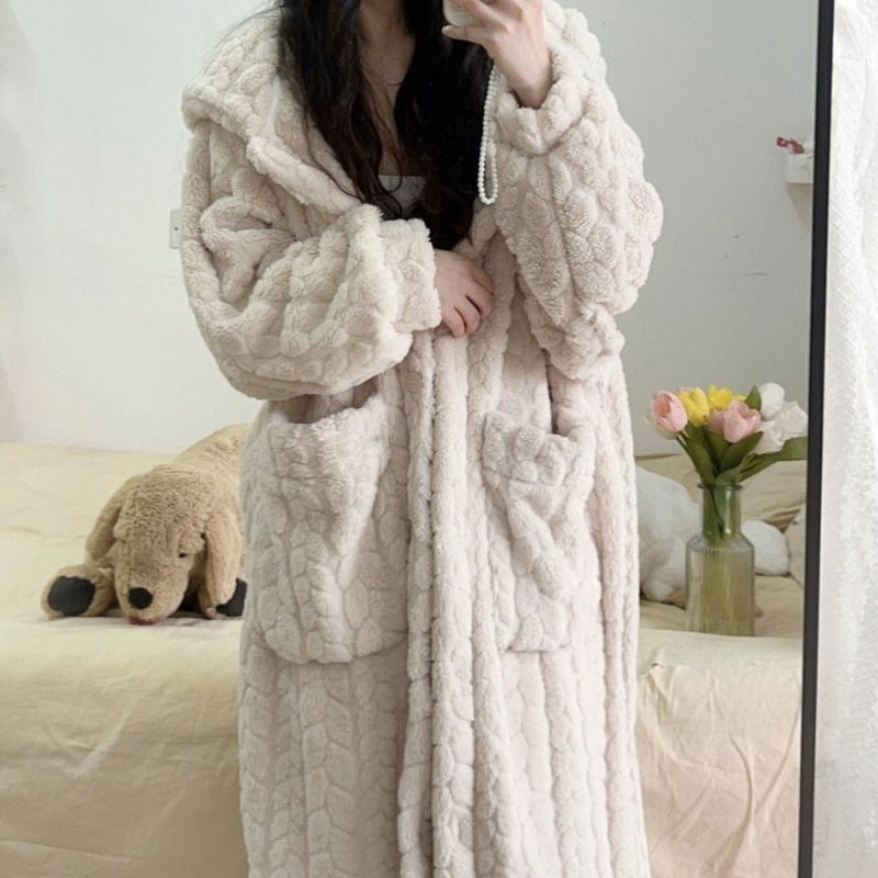 フード付き あったかフリース ローブ 着る毛布 kocol