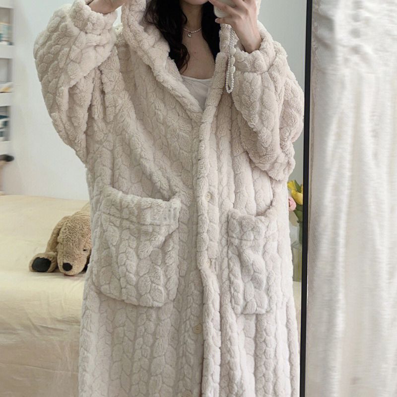 フード付き あったかフリース ローブ 着る毛布 kocol