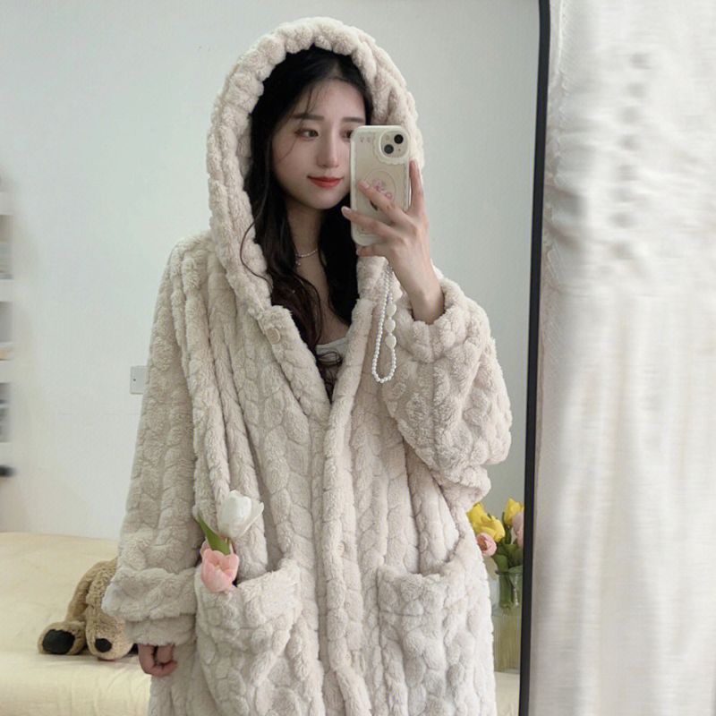 フード付き あったかフリース ローブ 着る毛布 kocol