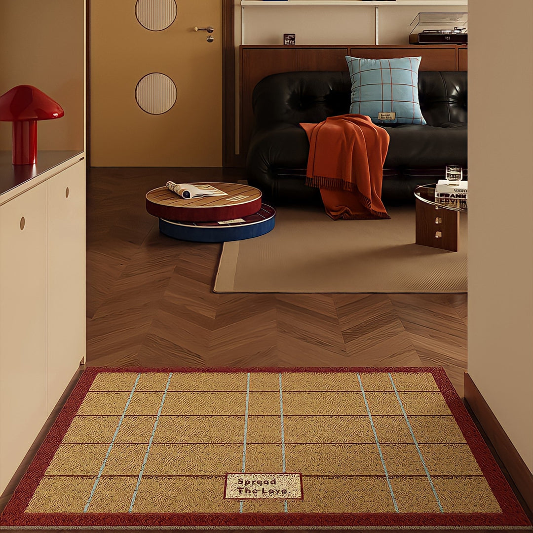 Academic Checkered Doormat Warm Sand