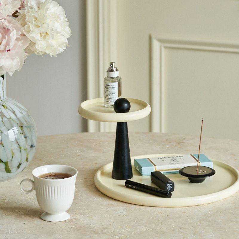 レトロモダン ラウンド2段トレイ kocol