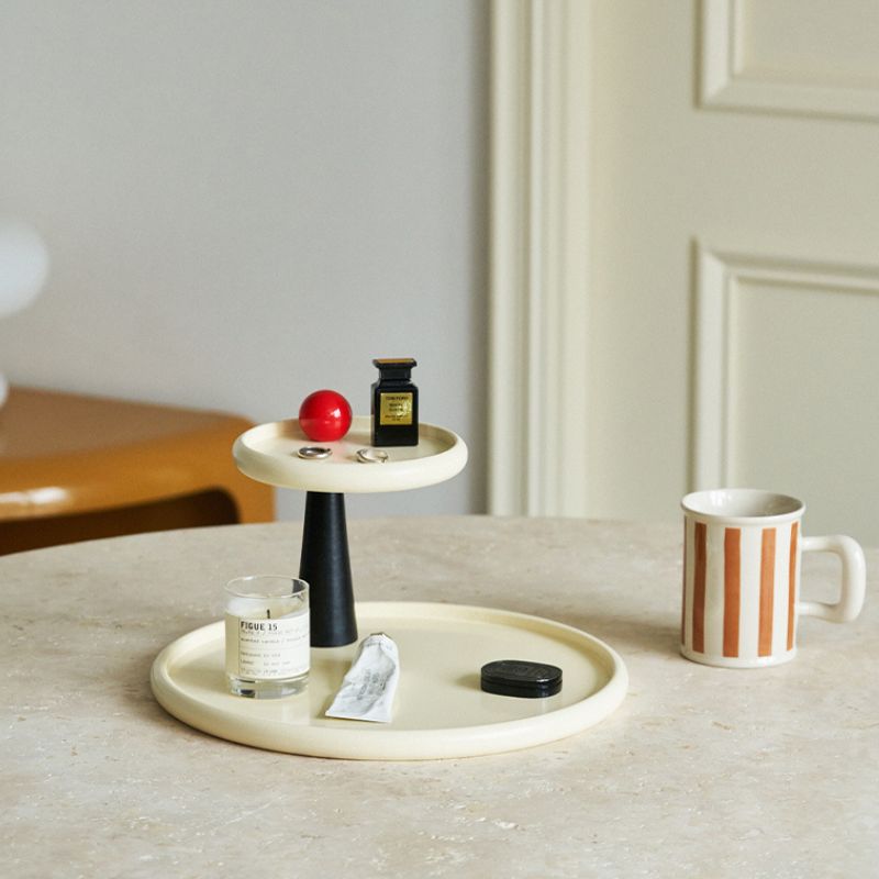 レトロモダン ラウンド2段トレイ kocol
