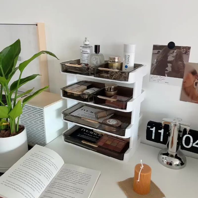 多機能 クリア 収納ラック デスクトップ 収納ラック kocol