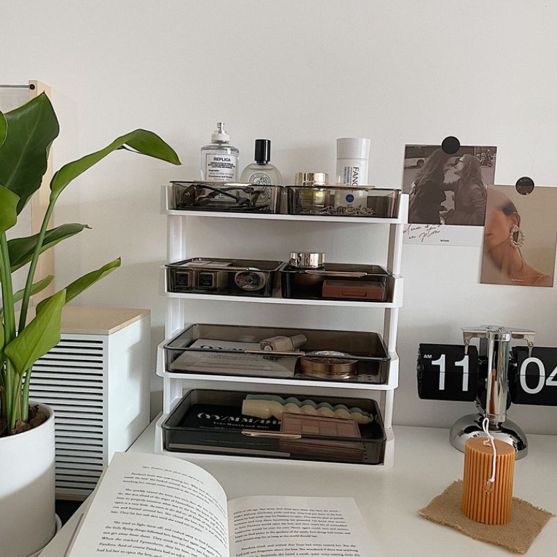 多機能 クリア 収納ラック デスクトップ 収納ラック kocol