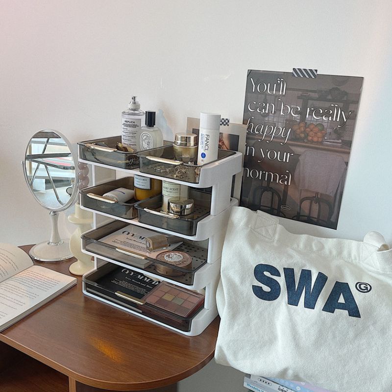 多機能 クリア 収納ラック デスクトップ 収納ラック kocol