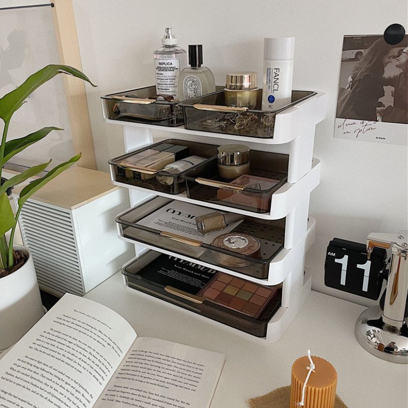 多機能 クリア 収納ラック デスクトップ 収納ラック kocol