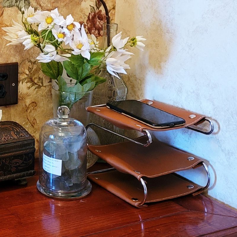 アイアンフレームレザー収納ラック kocol