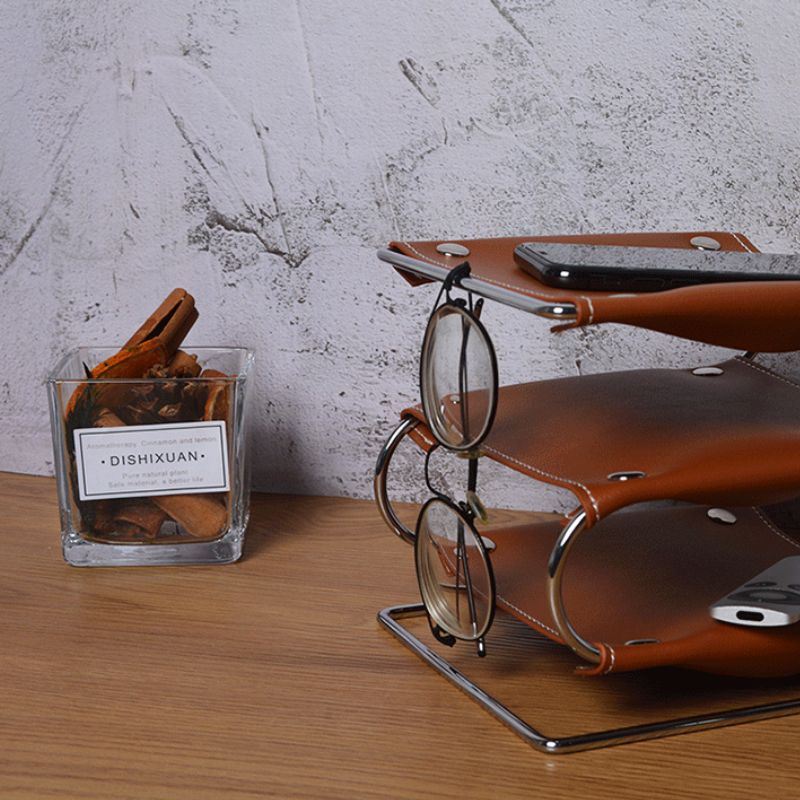 アイアンフレームレザー収納ラック kocol