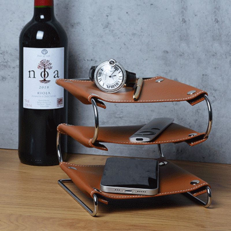 アイアンフレームレザー収納ラック kocol