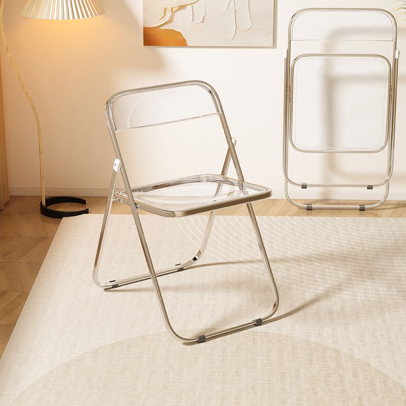クリア折り畳みチェア　シルバーフレーム kocol