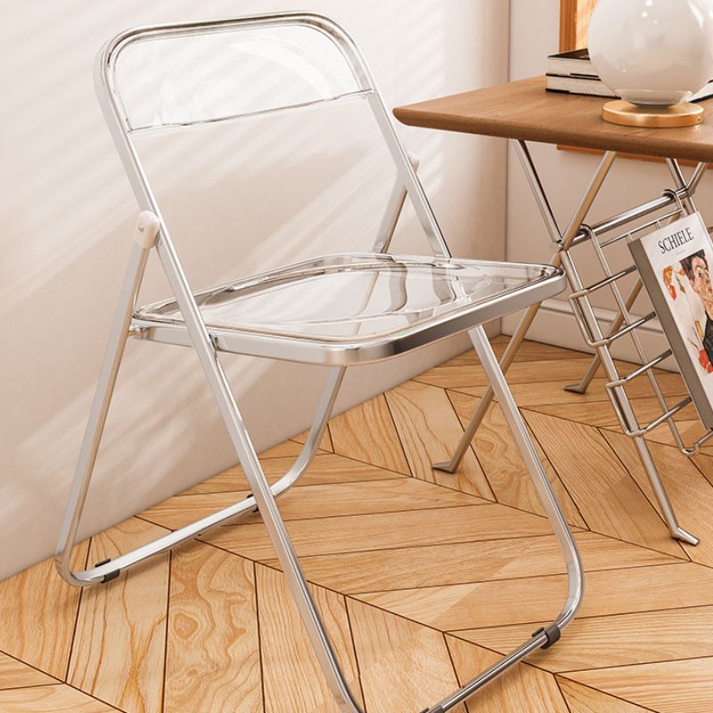 クリア折り畳みチェア　シルバーフレーム kocol
