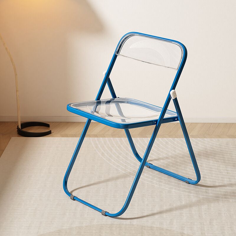 Clear folding chair with colored frame