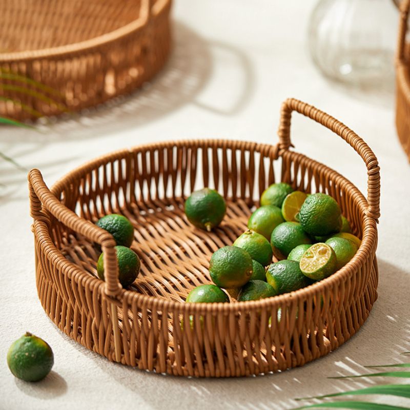 プラスチックラタンフルーツバスケット トレイ kocol