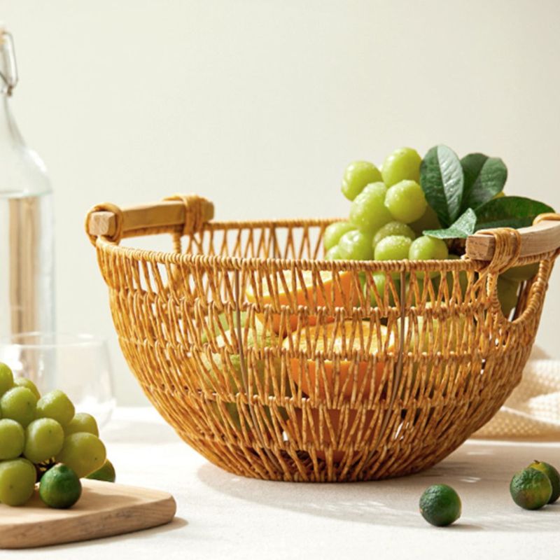 プラスチックラタンフルーツバスケット トレイ kocol