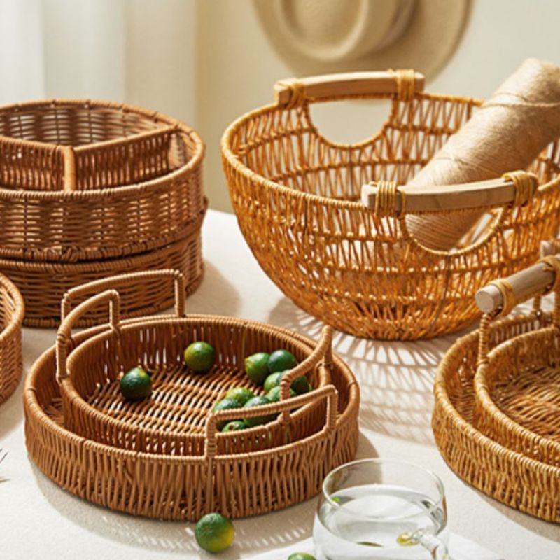 プラスチックラタンフルーツバスケット トレイ kocol