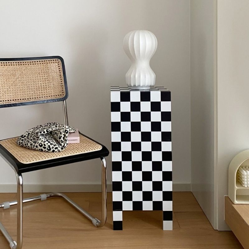 チェッカーボード柄サイドテーブル kocol