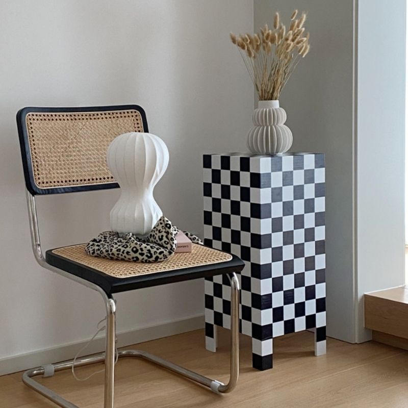 チェッカーボード柄サイドテーブル kocol