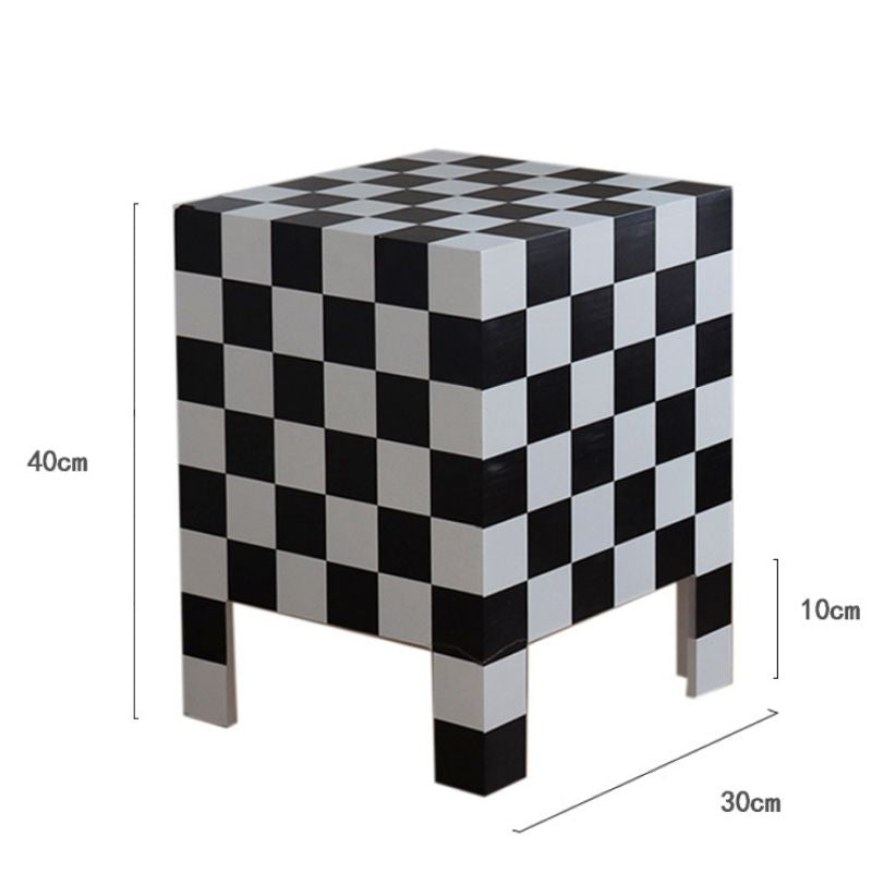 チェッカーボード柄サイドテーブル kocol