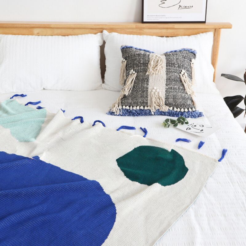 Anthropologie*ブルーのきれいな ブランケット Anthropologie*ブルーのきれいな ブランケット Anthropologie