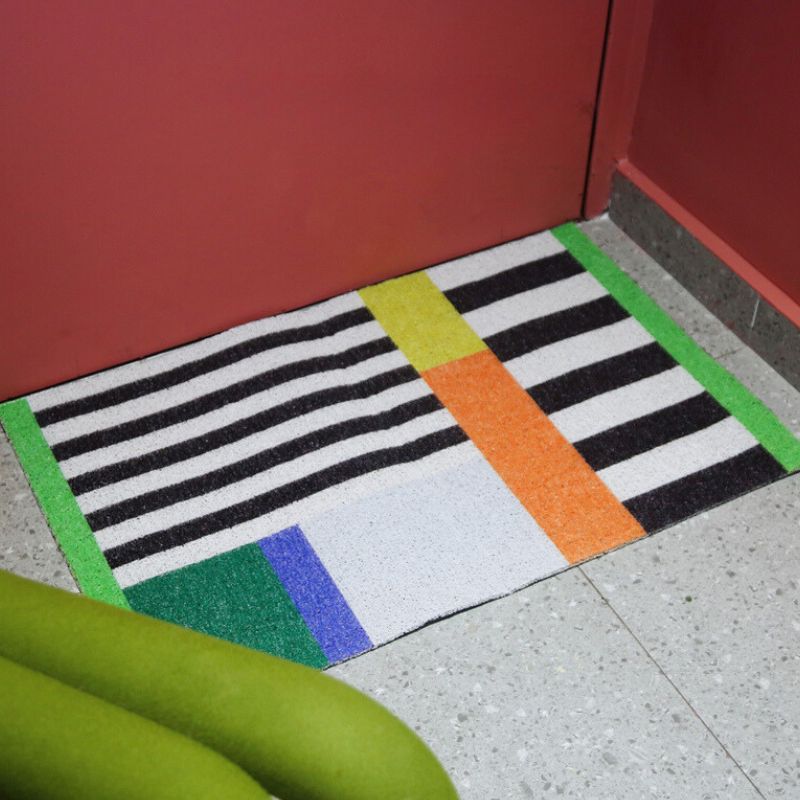 モダンカラフルドアマット　ブラック kocol