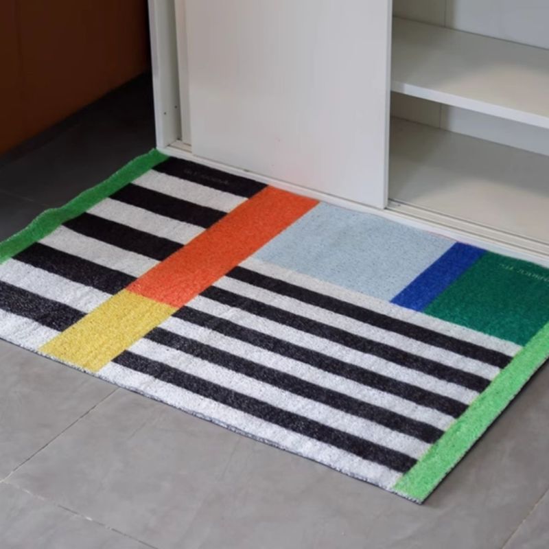 モダンカラフルドアマット　ブラック kocol