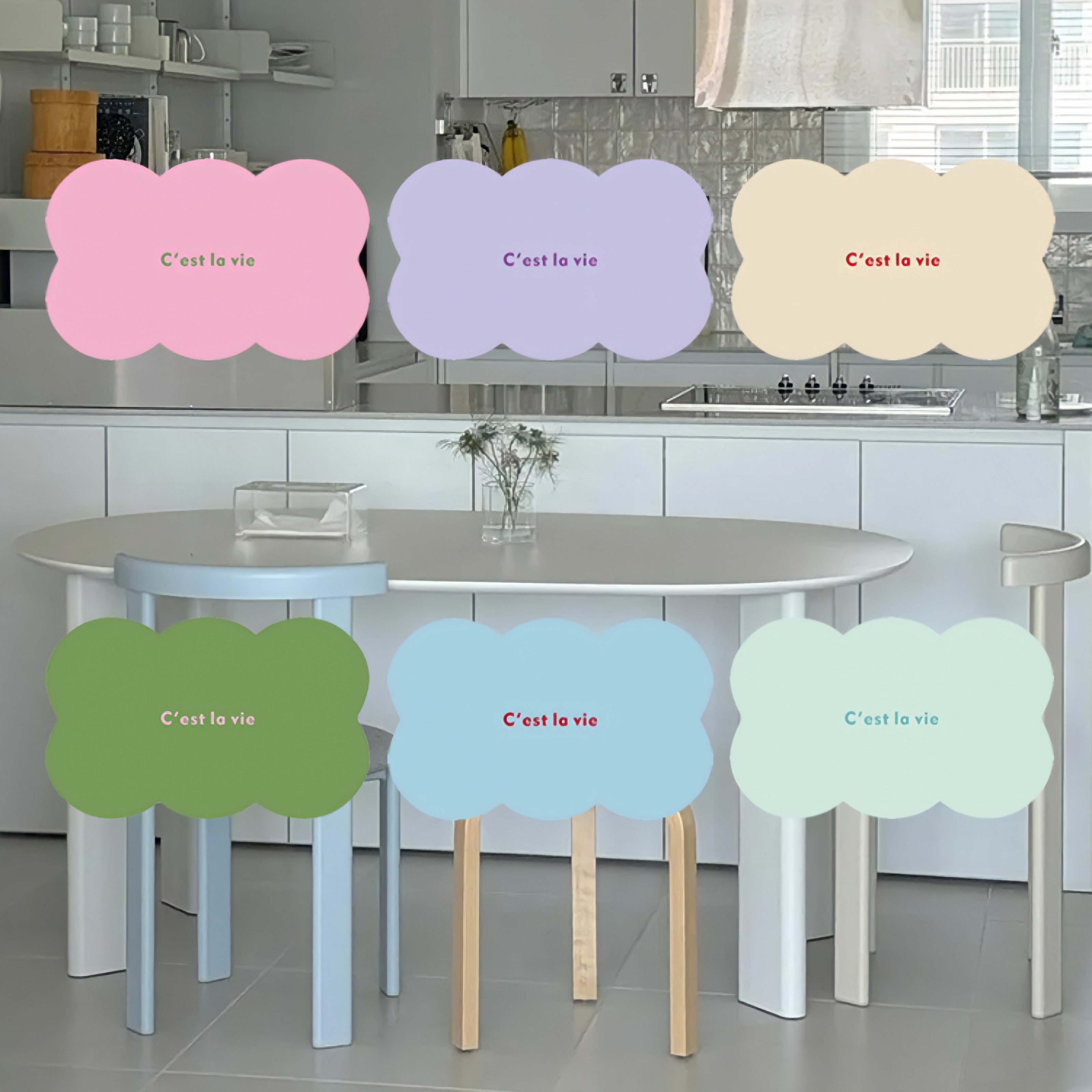 Scallop Macaron Color Bath Mat