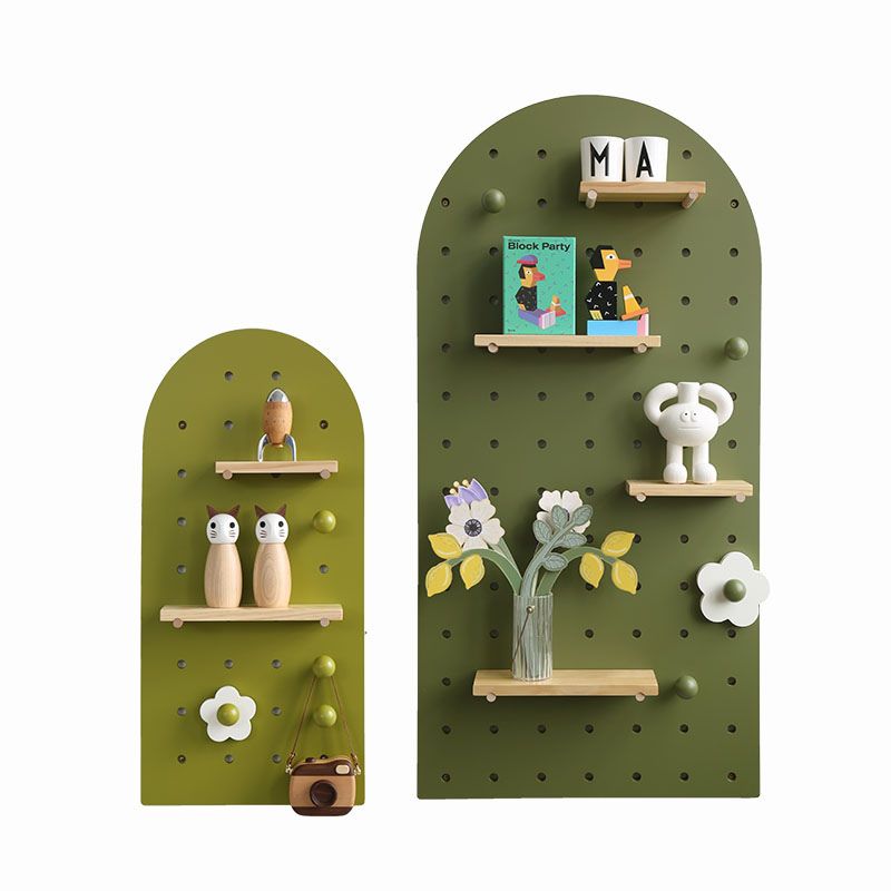 アーチ型有孔ボード壁収納　