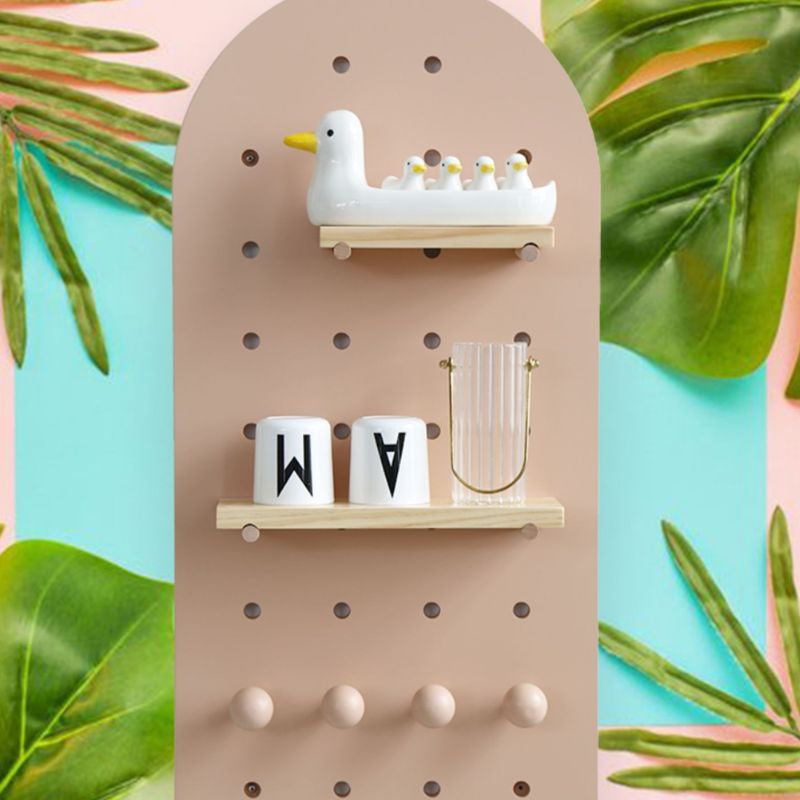 アーチ型有孔ボード壁収納　