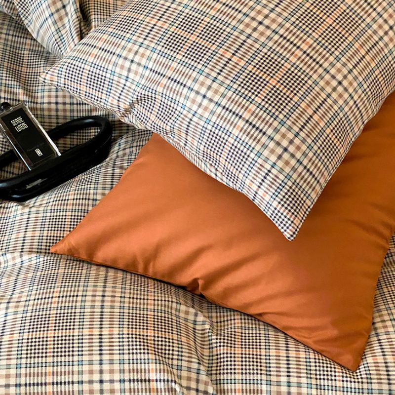 シンプルチェック柄コットン枕カバー2枚セット kocol