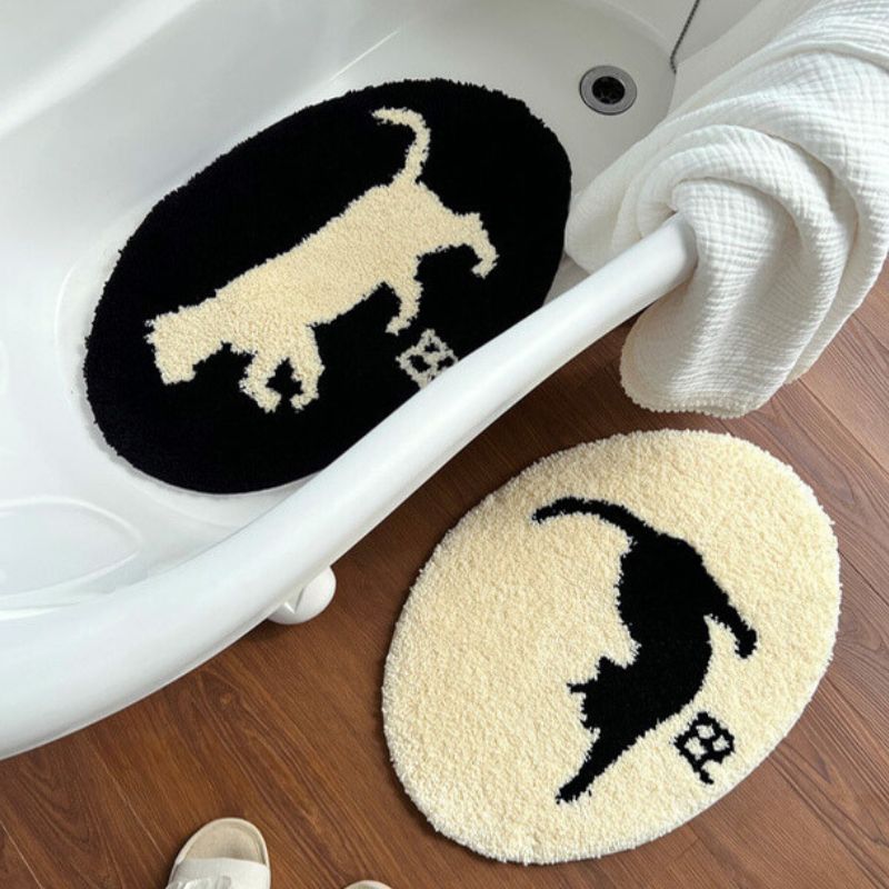 猫シルエットミニマット kocol