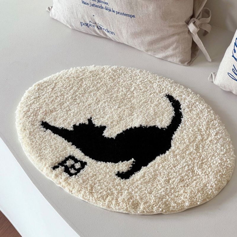 猫シルエットミニマット kocol