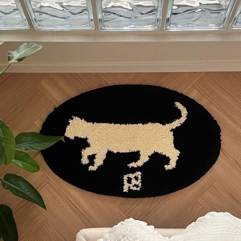 猫シルエットミニマット kocol