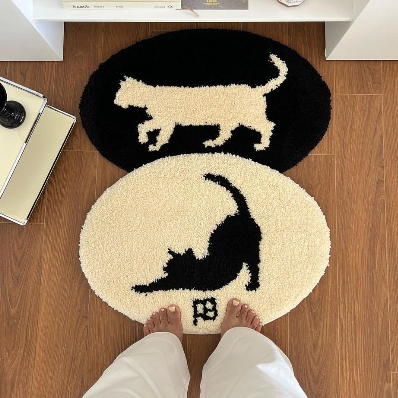 猫シルエットミニマット kocol