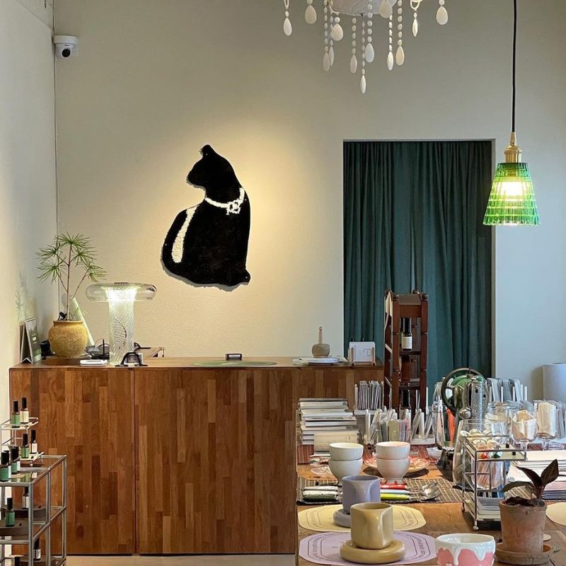 猫シルエットミニマット kocol