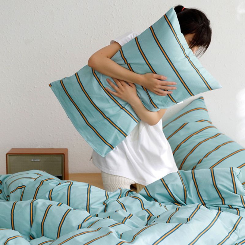 マルチストライプチョコミントカラー寝具セット kocol