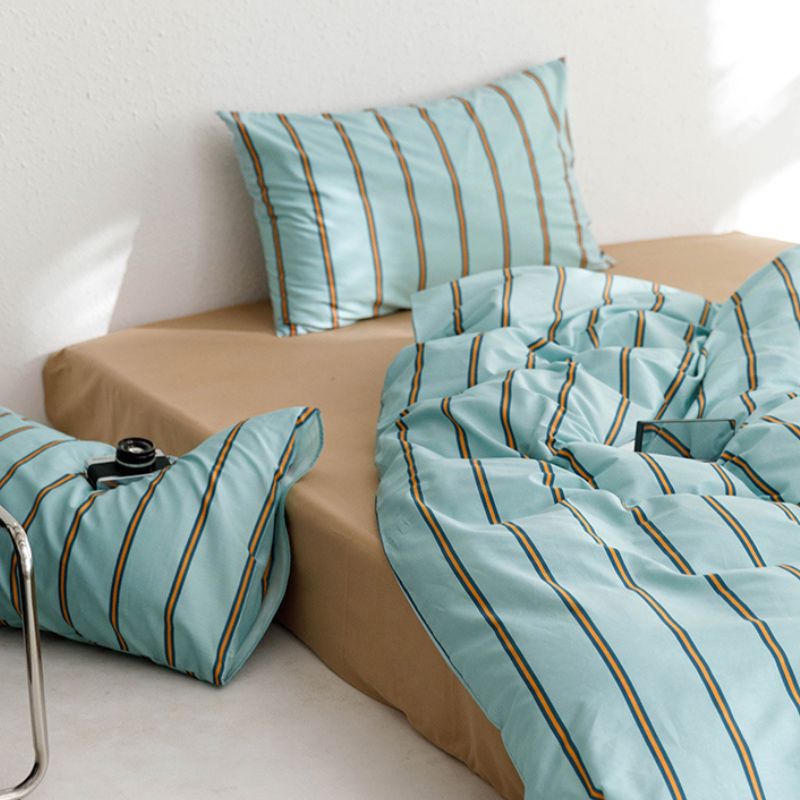 マルチストライプチョコミントカラー寝具セット kocol