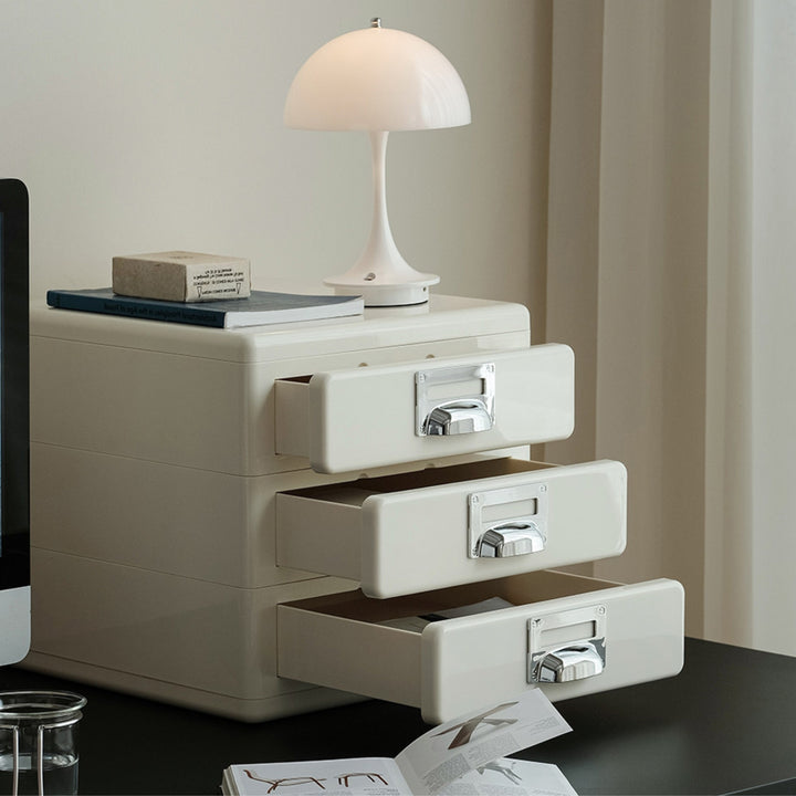 アーカイヴレトロ3段デスク収納 ホワイト