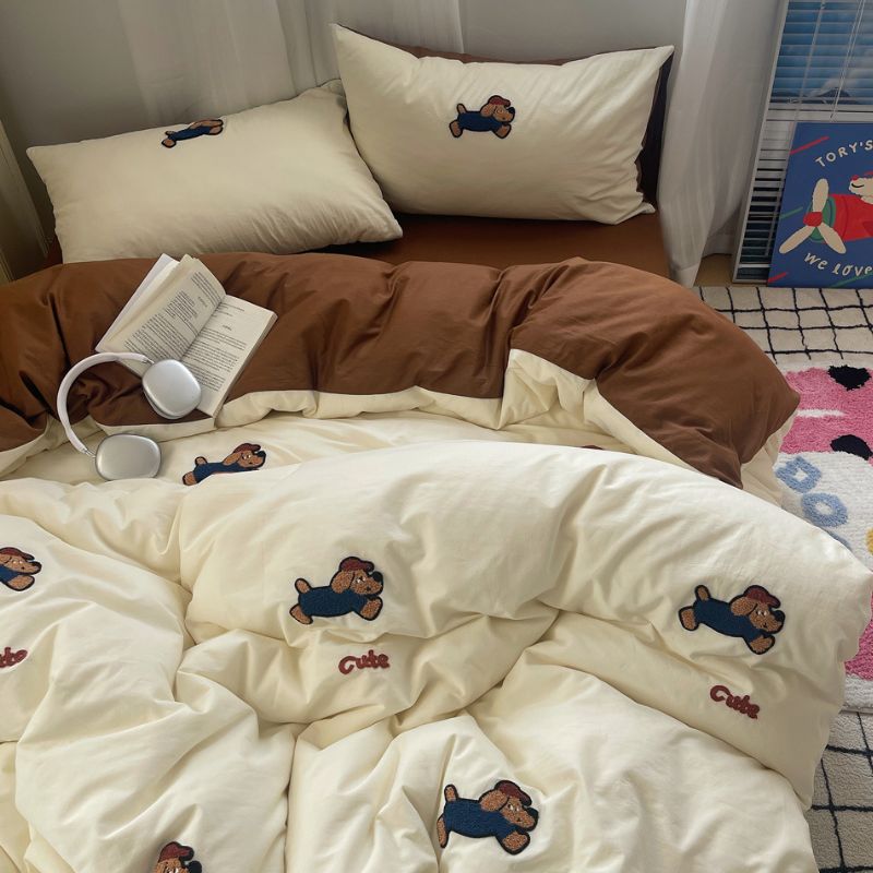 ダックスフンド刺繍寝具セット kocol