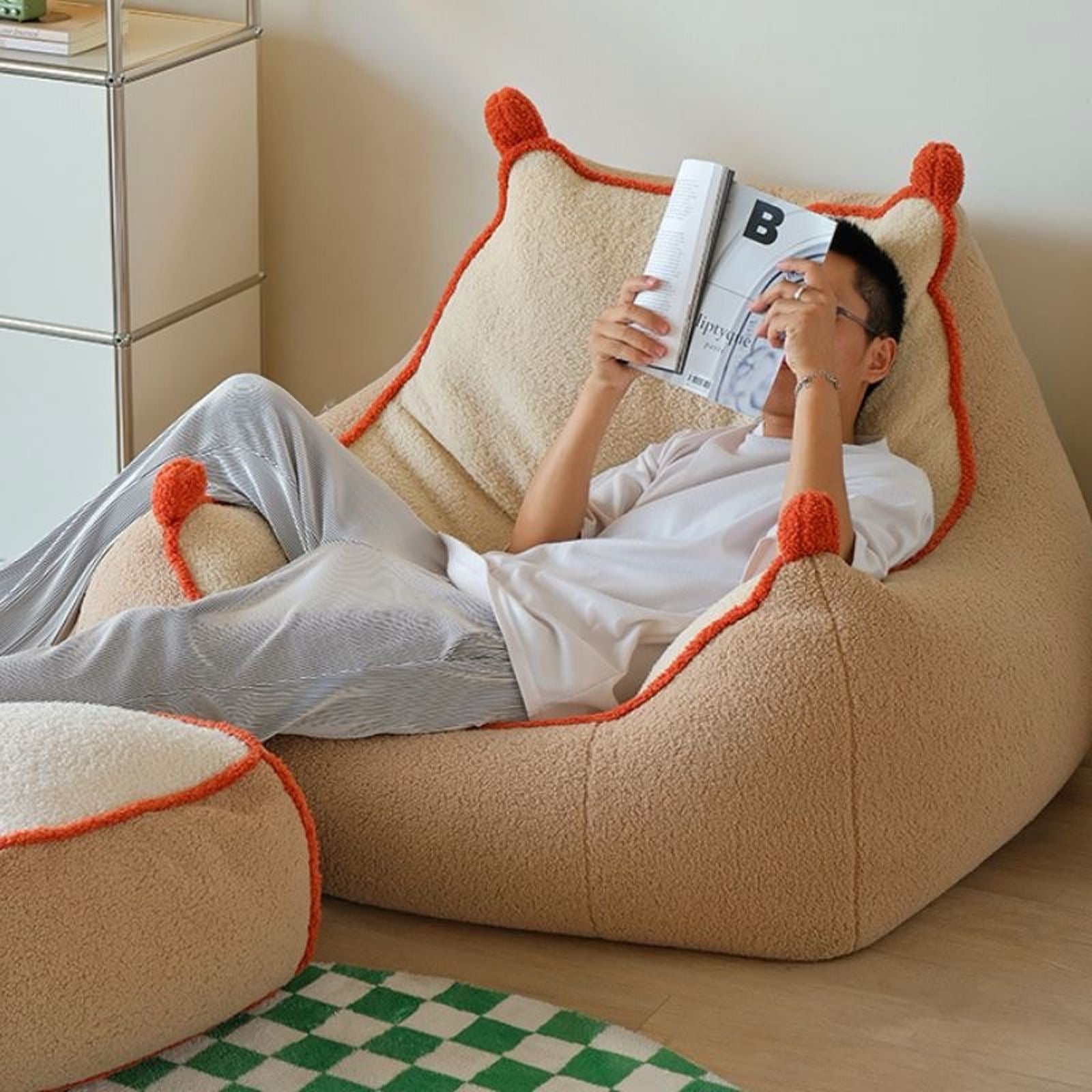 美品 kocol(ココル)パイピングコントラストカラー一人掛けソファ パイピングコントラストカラー一人掛けソファ