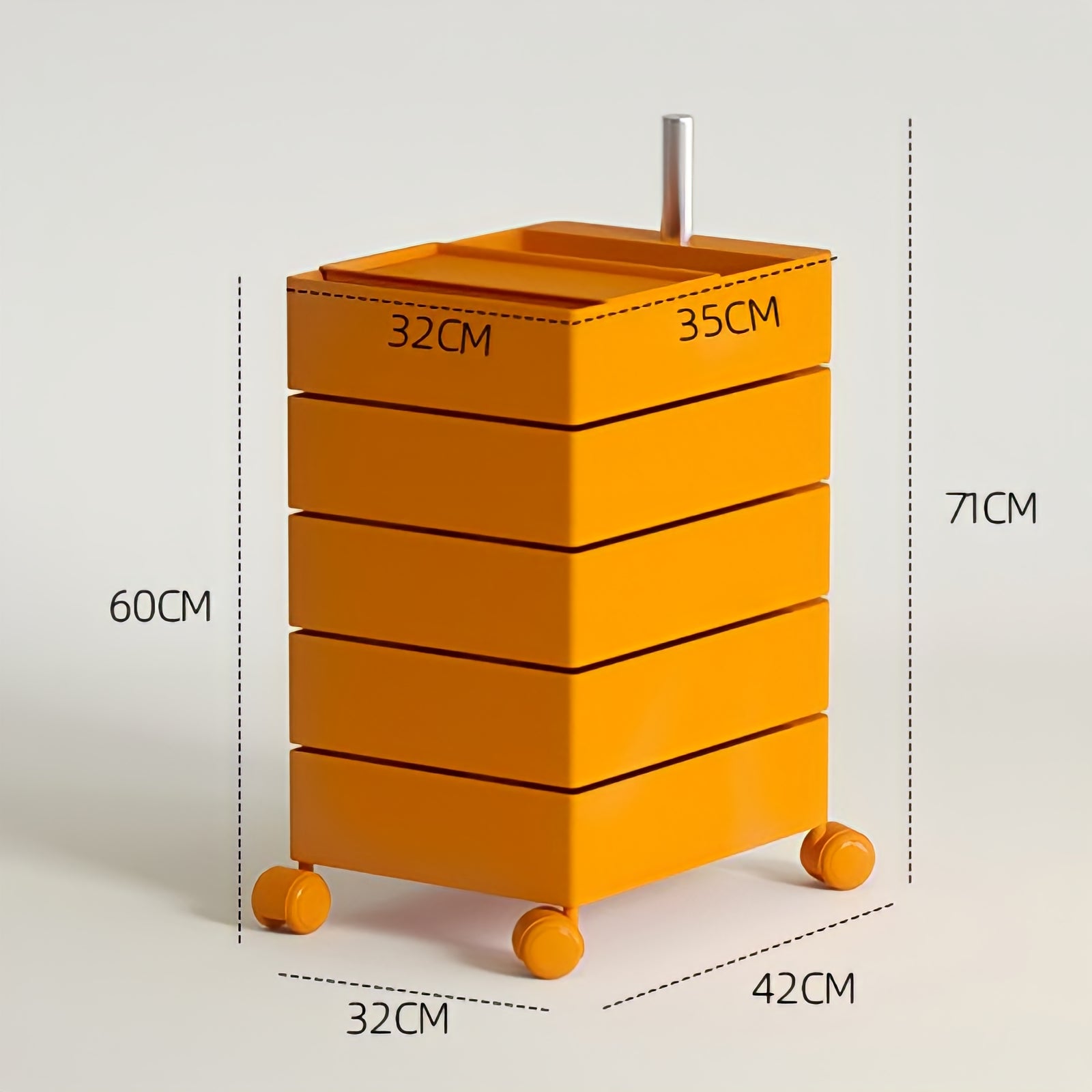 360°回転カラフルコンテナデスクワゴン kocol
