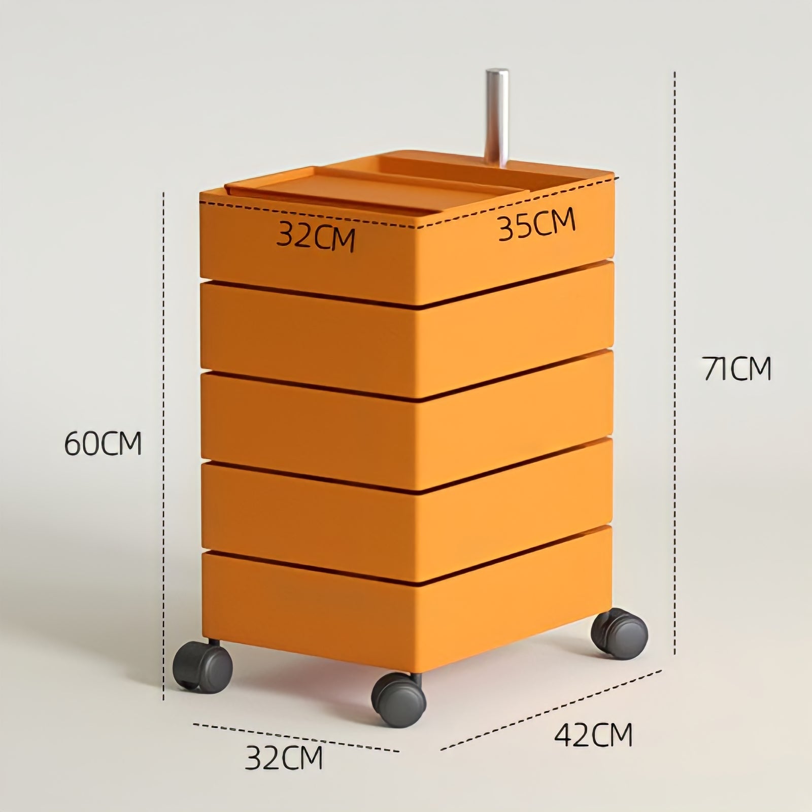360°回転カラフルコンテナデスクワゴン kocol