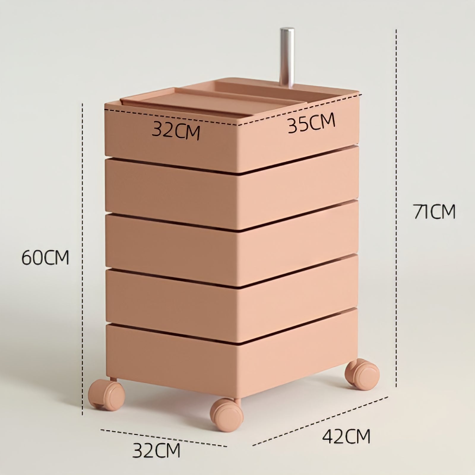 360°回転カラフルコンテナデスクワゴン kocol
