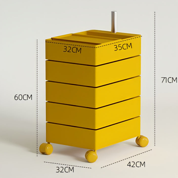 360°回転カラフルコンテナデスクワゴン