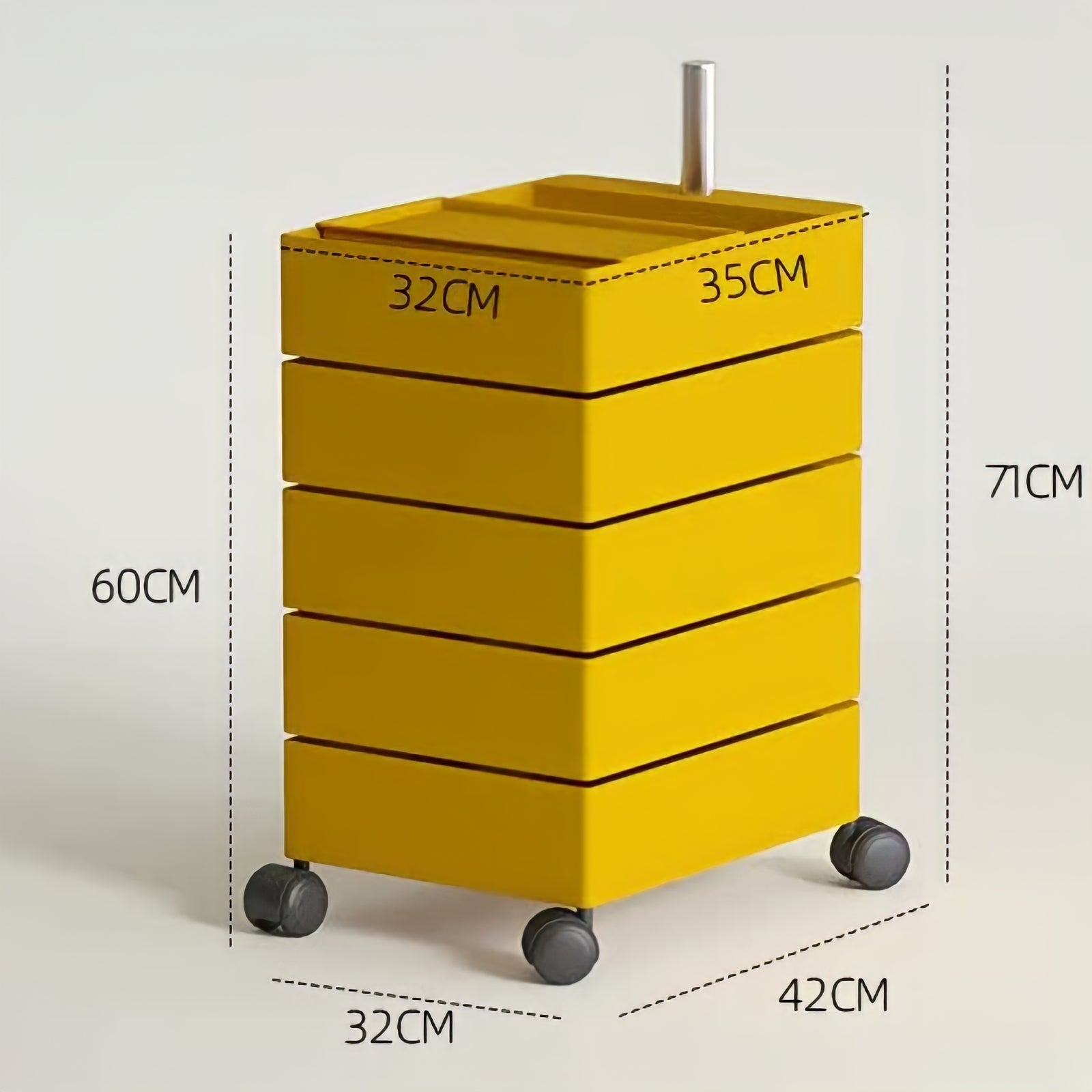 360°回転カラフルコンテナデスクワゴン kocol