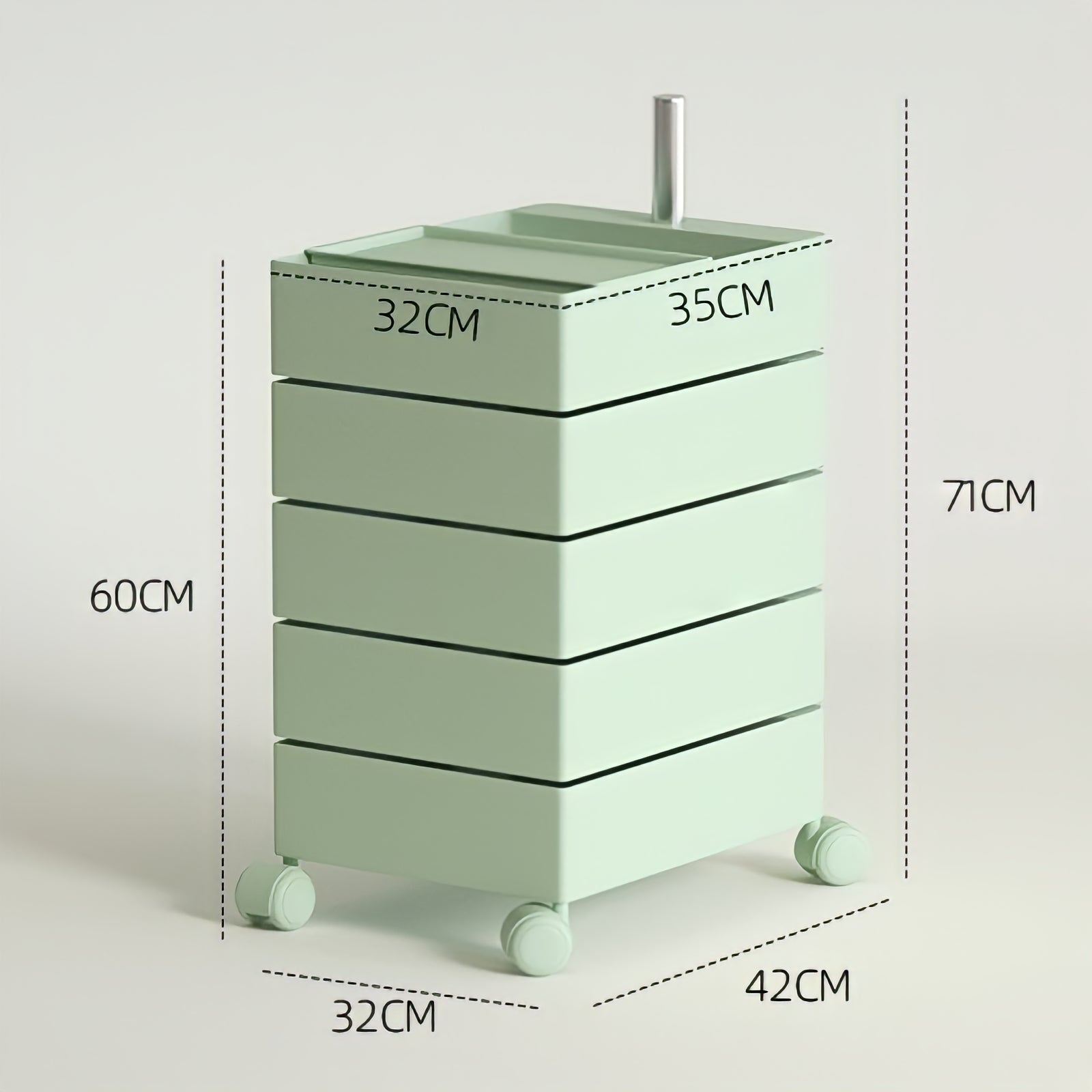 360°回転カラフルコンテナデスクワゴン kocol