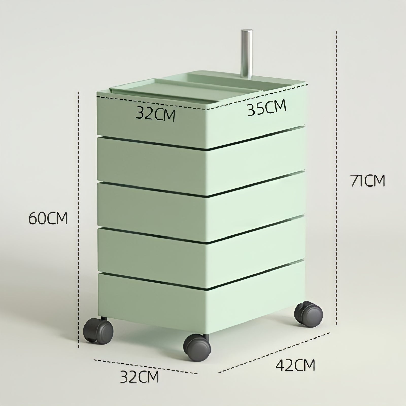 360°回転カラフルコンテナデスクワゴン kocol