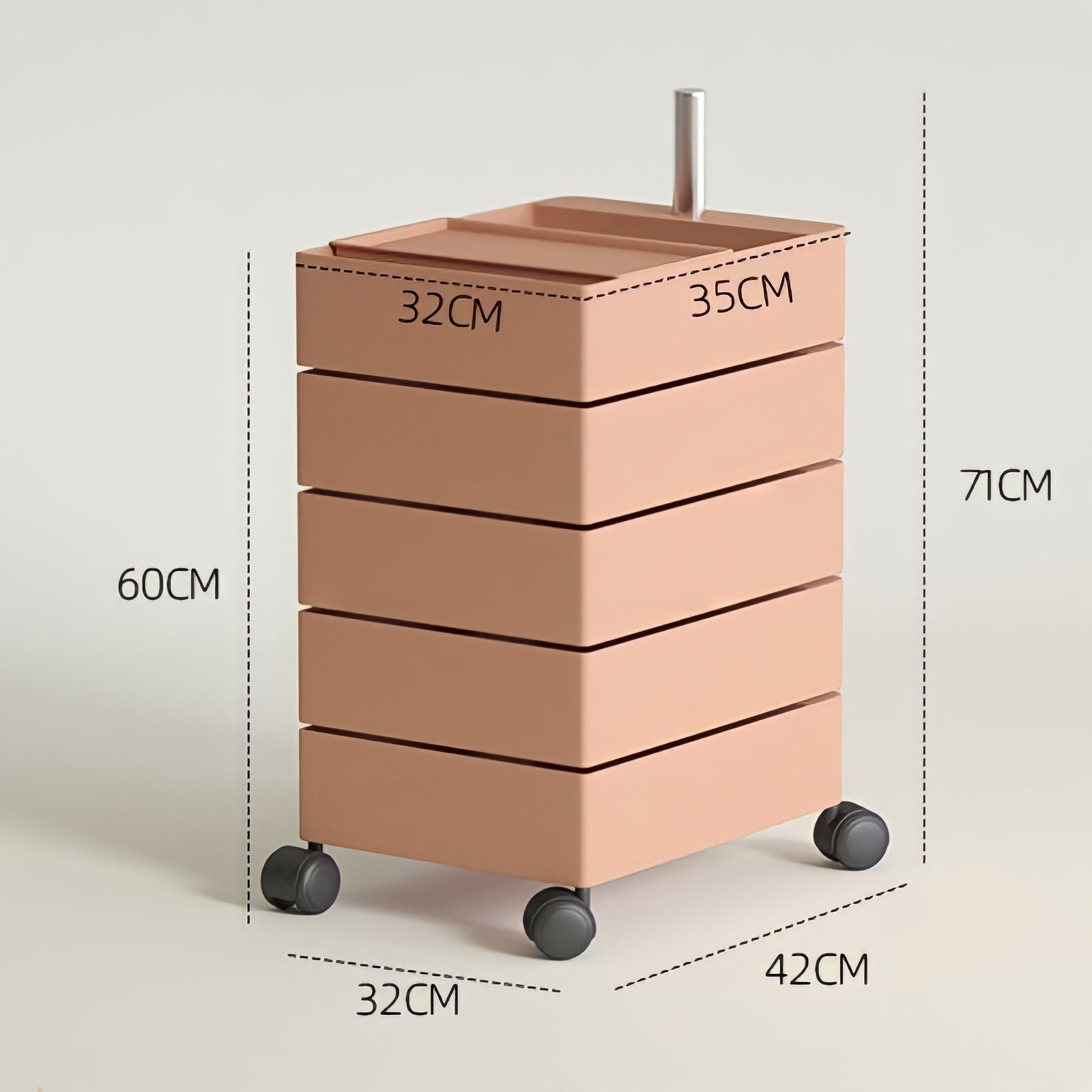 360°回転カラフルコンテナデスクワゴン kocol