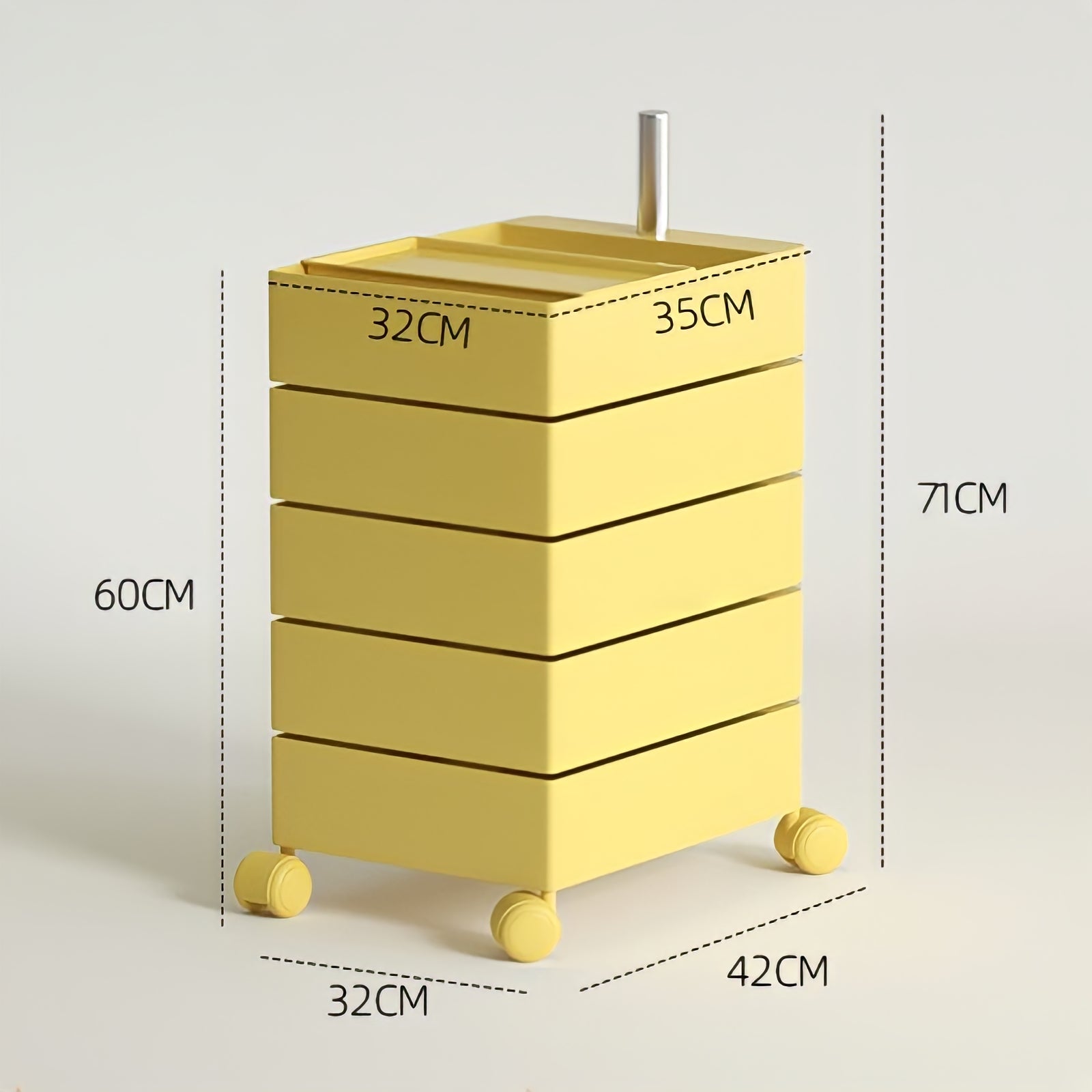 360°回転カラフルコンテナデスクワゴン kocol