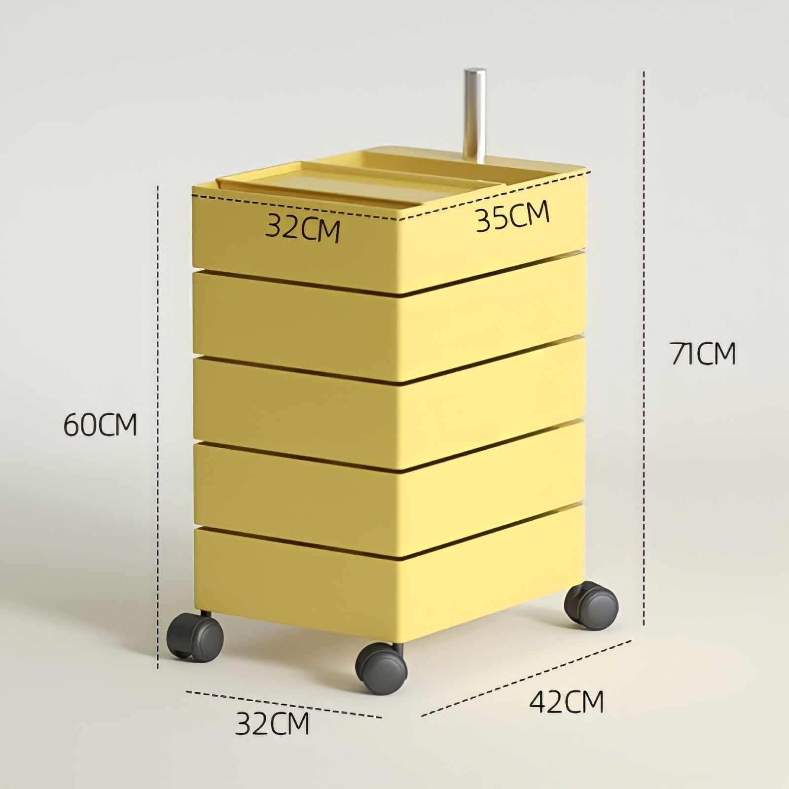 360°回転カラフルコンテナデスクワゴン kocol